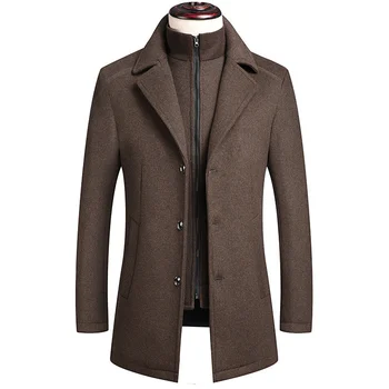 Мужские куртки 2024 Зимнее шерстяное пальто Шерстяной тренч Мужская теплая весенне-осенняя одежда