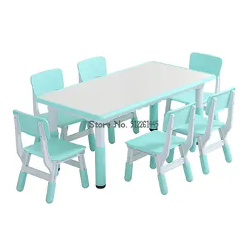 Набор детских столов и стульев для детского сада подъемный учебный стол прямоугольный детский стульчик пластиковый стол для уроков
