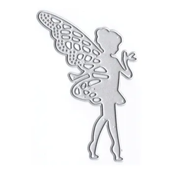 Набор штампов для резки металла DzIxY Wings Girl для изготовления открыток, Трафареты для вырезок из бумаги, карманы для хранения расходных материалов