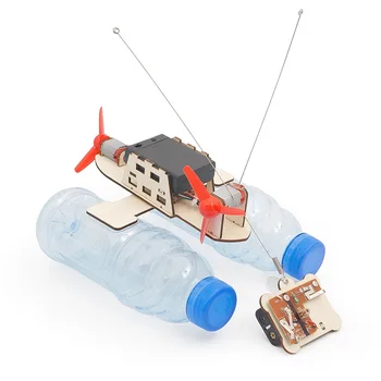 НОВАЯ собранная модель ветряной турбины Лодка Деревянный пульт дистанционного управления Лодка DIY Научные Развивающие Игрушки Подарок Креативная модель