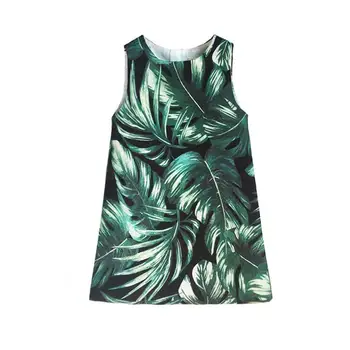 Новое платье-комбинация с принтом банановых листьев для девочек 2023 года, продвижение брендовой одежды CM9846
