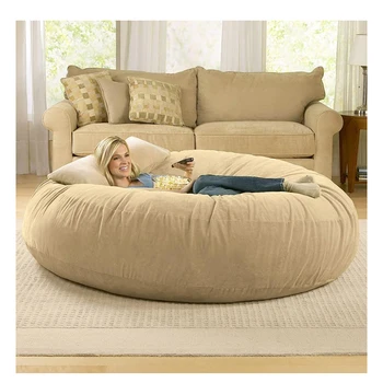 Новый 7-футовый измельченный пенопластовый мешок для фасоли с наполнителем из губки, большой ленивый диван, диваны для гостиной, гигантское кресло-мешок для фасоли