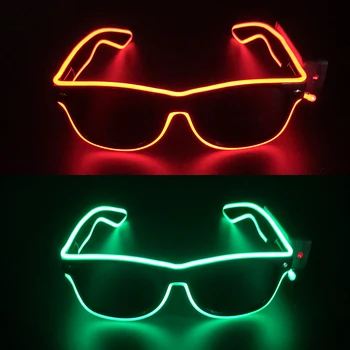 Новый дизайн Прохладный свет Беспроводные очки Светодиодные вечерние диско-очки Флуоресцентные Неоновые Очки для пивной вечеринки Маскарад Концертный реквизит
