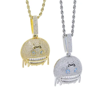 Новый модный дизайн ледяное ожерелье с улыбающимся лицом Высококачественные женские Циркониевые украшения в стиле хип-хоп