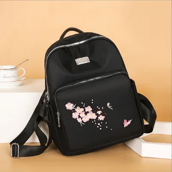 Новый модный Оксфордский рюкзак с вышивкой в виде цветка, женские сумки через плечо большой емкости, школьная сумка, Повседневный дорожный рюкзак, сумки-тотализаторы