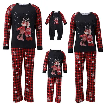 Новый Рождественский семейный пижамный комплект, подходящие семейные наряды, семейная рождественская одежда для пары, комплекты одежды для всей семьи