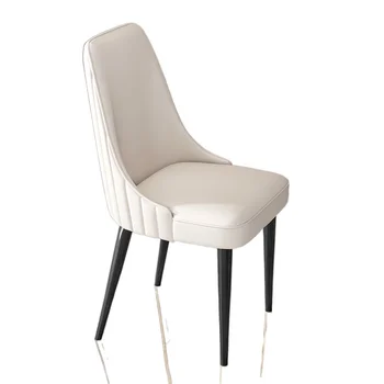 Обеденные стулья с черными металлическими ножками, Современный Роскошный Белый Маникюрный стол, Кожаное кресло, Офисный туалетный столик Silla Comedor Nordic Furniture