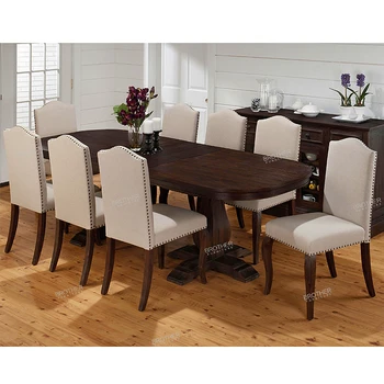 Обеденный гарнитур в скандинавском стиле, 8 стульев, стол, мебель из массива дерева, роскошный современный белый обеденный стул