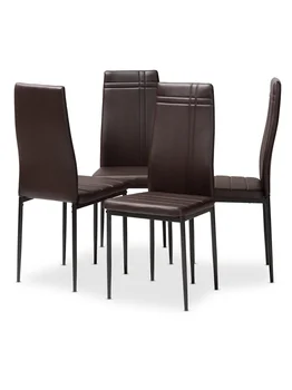 Обеденный стул Baxton Studio Matiese из искусственной кожи с высокой спинкой - комплект из 4