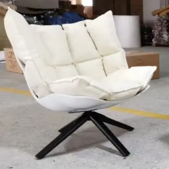 Односпальный диван-кресло скандинавской формы, простое вращающееся кресло для гостиной на балконе, стул из стекловолокна с цветочными лепестками