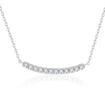 Ожерелье с подвеской Smile из муассанита Стерлингового Серебра 925 пробы, ожерелье с лабораторным бриллиантом с 12 камнями для женщин, Сверкающий ювелирный подарок