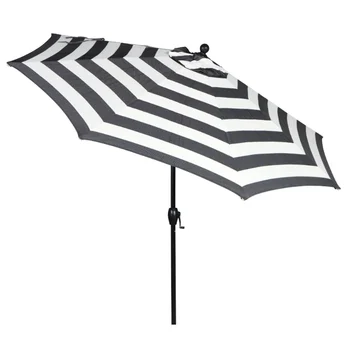 Открытый 9-дюймовой формы круглый кривошипный зонт премиум-класса для патио, пляжный зонт от солнца