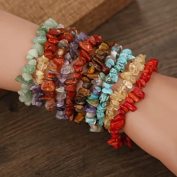 Очаровательный Красочный браслет из бисера с неровностями из натурального камня для женщин 2023, Новая мода, браслет-цепочка из битого хрусталя, украшения своими руками