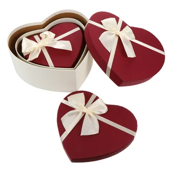 подарочные коробки в форме сердца из 3шт, подарочный футляр с бантом, модная подарочная коробка