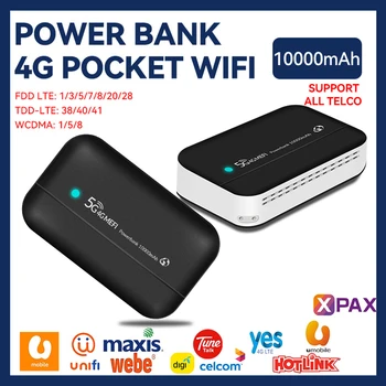 Портативный Wi-Fi роутер 4G LTE WiFi Ретранслятор 150 Мбит /с 10000 мАч Автомобиль Коттедж Мобильная беспроводная точка доступа с Sim-картой Безлимитный Интернет