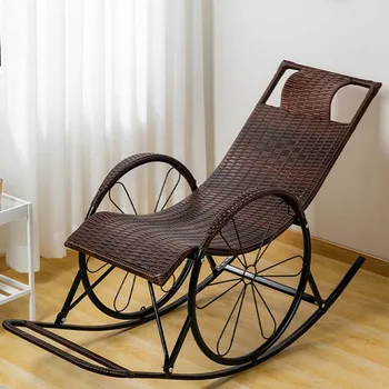 Походное кресло для поддержки спины Эргономичный открытый Бамбуковый шезлонг Relax Lazy из плетеного дерева, кресло для отдыха, Подлокотник, мебель для салона, ротанг