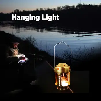 Простая латунная подвесная лампа-свеча для ночной рыбалки, легкая чайная лампа, портативная лампа-свеча для кемпинга и рыбалки на открытом воздухе
