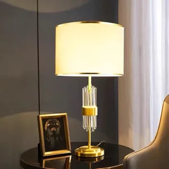 Простая современная гостиная, прикроватные светильники для спальни, Гостиничная инженерия, вилла K9, хрустальная настольная лампа