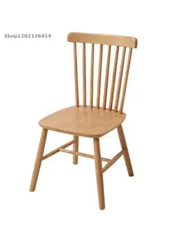 Простой скандинавский обеденный стул из цельного дерева компьютерный стул японский стул из рога Виндзорский стул домашнее сиденье табурет из цельного дерева