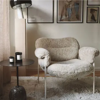 Простые дизайнерские Фланелевые стулья для гостиной Nordic Light Роскошный Односпальный диван Кресло для отдыха Мебель для гостиной Кресло для балкона