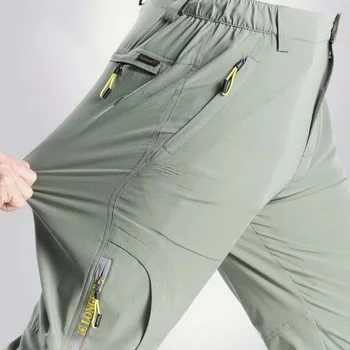 Растягивающиеся Мужские брюки-карго, Летние Повседневные брюки, Быстросохнущие Походные Треккинговые Тактические Мужские Спортивные брюки Высокого качества