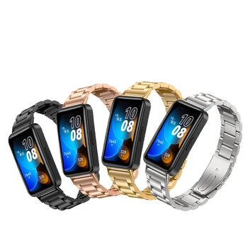 Ремешок для часов Huawei band 8 из нержавеющей стали, металлический ремешок, женские и мужские наручные часы, аксессуары для смарт-часов HUAWEI Band 8