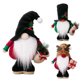 Рождественские гномы, милый мягкий безликий снеговик, плюшевый гном, подвеска, Веселый Рождественский гном, стоящий Санта-Клаус, украшение для детей