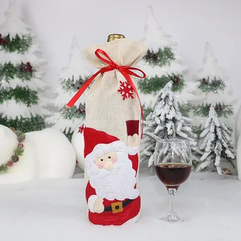 Рождественские принадлежности, Крышка для бутылки красного вина, Старик, Снеговик, Сумка для красного вина, Товары для дома, Рождественские украшения, Женские Винные подарки