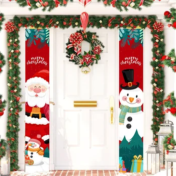 Рождественский Дверной баннер Санта-Клауса Веселые Рождественские Украшения для дома 2023 Рождественский Орнамент Рождественский Подарок Navidad Новый год 2024