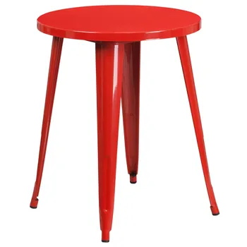 Роскошная мебель коммерческого класса, 24-дюймовый Круглый стол из красного металла для помещений и улицы