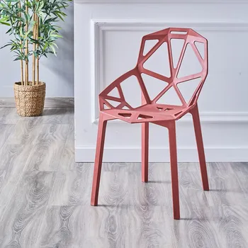 Роскошные обеденные стулья Nordic Light, современный и простой домашний пластиковый дизайн с выдалбливающейся спинкой, стулья для макияжа, кофейня для отдыха