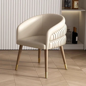 Роскошные современные обеденные стулья в скандинавском стиле, Кухня, ресторан, стулья для ног из массива дерева, искусственная кожа, мебель для дома для макияжа Relax Cadeira WKDC