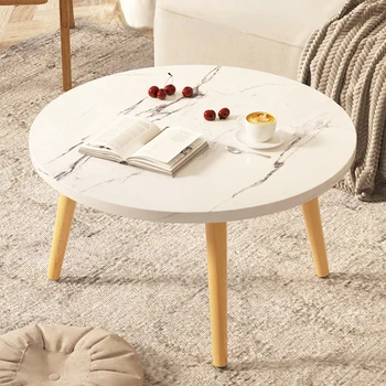 Роскошный Маленький круглый журнальный столик в гостиной, современный чайный столик в скандинавском стиле, креативный диван, приставной столик, обеденные столы, мебель для дома