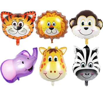 Сафари в джунглях 6 упаковок Гигантских воздушных шаров из фольги для сельскохозяйственных животных для мальчиков Детский душ Wild One Birthday Украшения для вечеринки в зоопарке