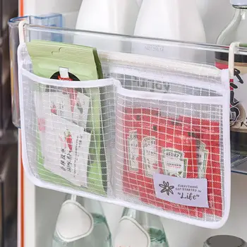 Сетчатая сумка для хранения в холодильнике, разделенный органайзер для холодильника, Сетчатые сумки для хранения в холодильнике с двумя отделениями