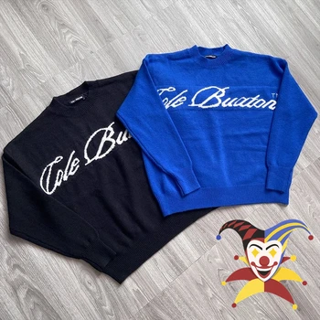 Синий Черный Жаккардовый свитер Cole Buxton для мужчин и женщин, трикотажные кофты CB