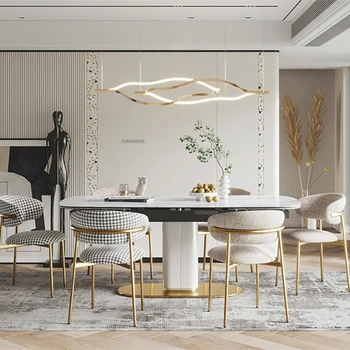 Скандинавские кованые Легкие обеденные стулья класса люкс, кухонная мебель, Домашняя Спинка, Ресторанный стул, обеденный стул, дизайнерский стул для отдыха.