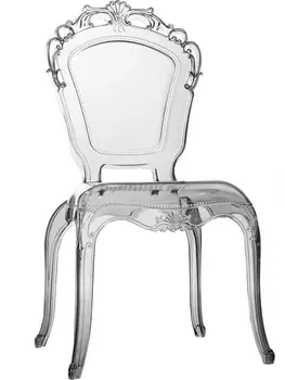 Скандинавский прозрачный стул принцессы, Акриловая спинка, хрустальный обеденный стул, Дизайнерский костюм, танцевальный стул для отеля Palace