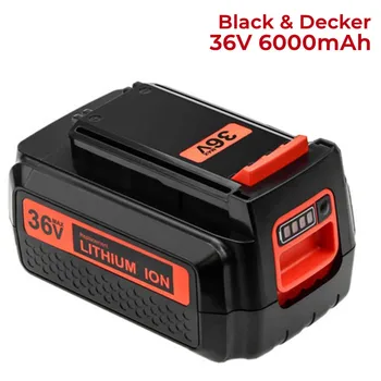Сменный Аккумулятор 36V 6000Ah для Black Decker 36V Battery BL20362 BL2536 LBXR36 LBX1540 LBX2540 LBX36 со Светодиодным индикатором