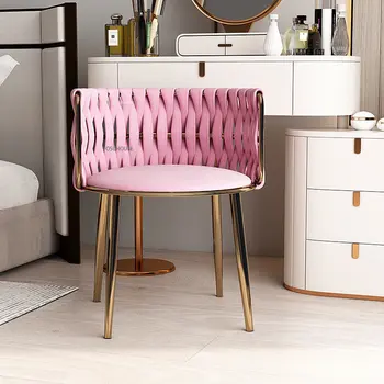 Современные Фланелевые обеденные стулья для кухонной мебели Стул для столовой Креативный Дизайнерский обеденный стул со спинкой для домашнего отдыха