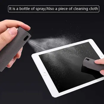 Спрей для очистки экрана телефона 2 в 1, без чистящей жидкости, для удаления пыли с экрана компьютера, набор салфеток из микрофибры, чистящий артефакт