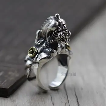 Тайское серебряное индивидуальное мужское кольцо с открытым указательным пальцем, Счастливая одежда, Смелое вышитое кольцо из стерлингового серебра 925 пробы