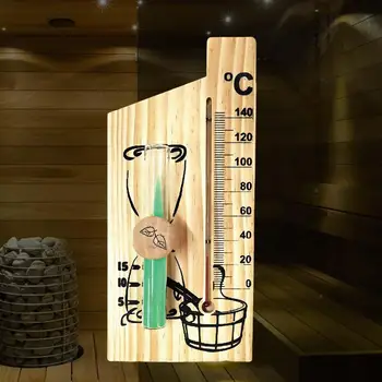 Термометр для сауны из соснового дерева с песочным таймером в виде песочных часов для сауны