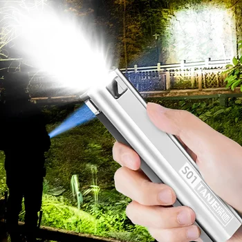 Уличные портативные светодиодные фонари 3 режима освещения USB Перезаряжаемый тактический фонарь Ultra Bright Camping Adventure Light