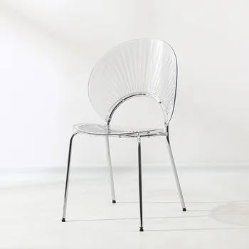 Уличный пластиковый обеденный стул, Эргономичный расслабляющий Офисный обеденный стул из акрила, Ресторанная гардеробная, Балконная мебель Esszimmerstuhl
