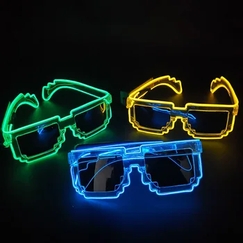 Унисекс, светодиодные солнцезащитные очки для вечеринки Glow, Очки, светящиеся в темноте, мигающие Мозаичные очки, Подарочная игрушка со светодиодными светящимися очками