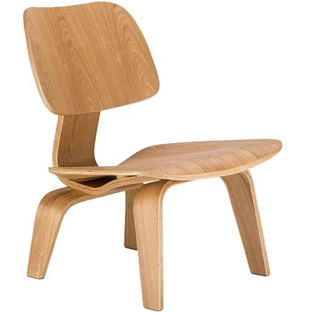 Формованное фанерное кресло для отдыха с деревянными ножками из натурального дерева для гостиной, реплика акцентного стула Мебель для кухни HY50CT