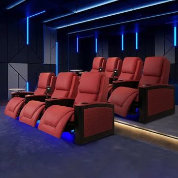 Частный Домашний Кинотеатр Видеозал Электрический Диван Для трех Человек Кинозал из натуральной Кожи VIP Интеллектуальное Кресло для просмотра
