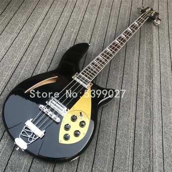 черная бас-гитара 4005; гриф из розового дерева; хромированная фурнитура