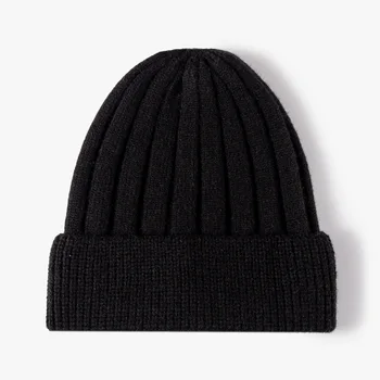 Шапка нового стиля, мужская теплая зимняя шапка, модная вязаная шапка, женская легкая доска, японская шерстяная шапка для защиты ушей, БЕЛАЯ